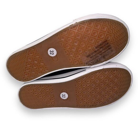 Mishansha Hook & Loop Casual Canvas Sneakers Black / White Youth 2 - Picture 8 of 10